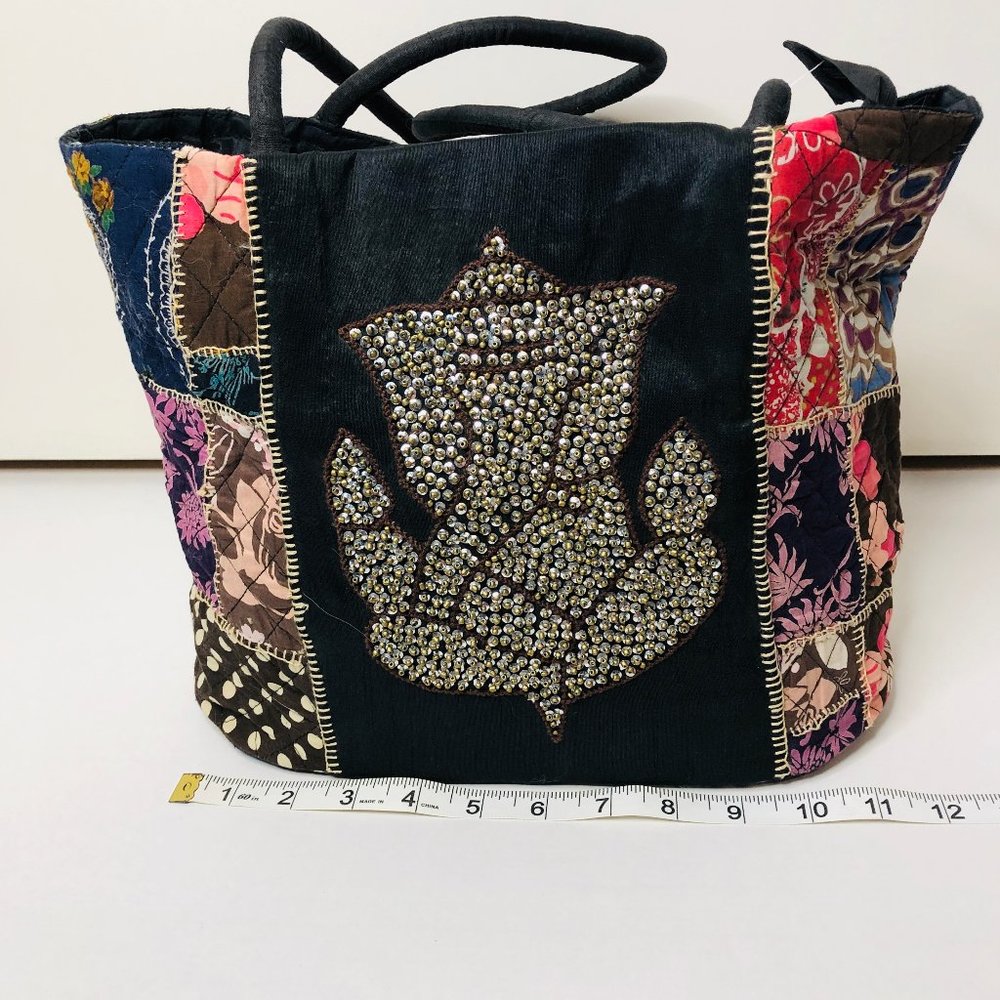 Boho Batik Beaded Indian Shoulder Tote Bag